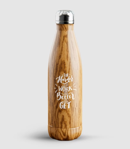 Hot & Cold Wooden Finish Sports Bottle