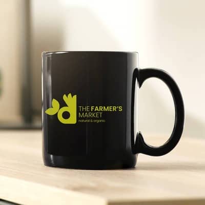 Black color mugs