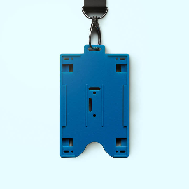 Blue plastic holder