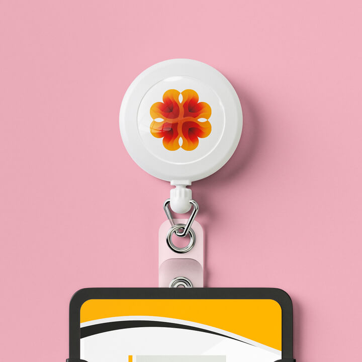 White retractable holder